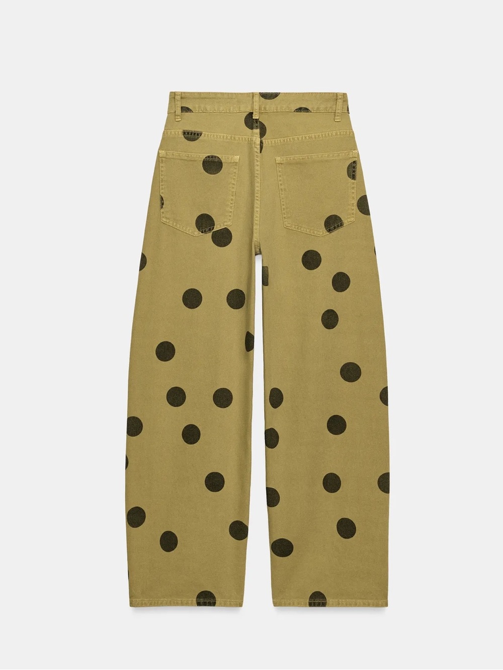 Zara ZW COLLECTION MID-RISE POLKA DOT BARREL JEANS - Picture 5 of 9